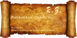 Ratkovics Zalán névjegykártya